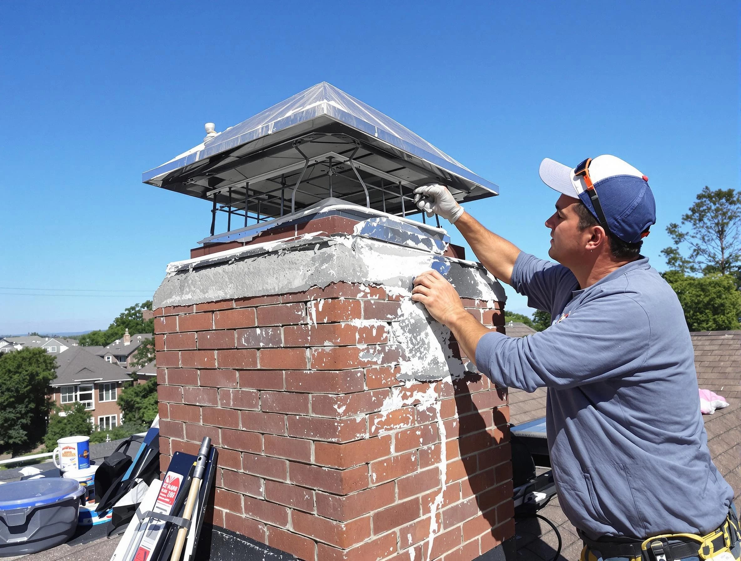 Chimney Crown Services service in Needham, MA